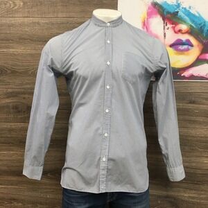 Dries Van Noten Band Collar Lightweight Shirt Dotted Pattern Long Sleeve Size 50